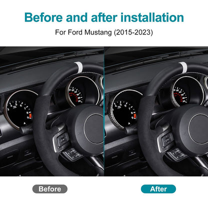 Car Center Speedometer Frame Cover Trim Carbon Fiber for Ford Mustang 2015-2023 - detail view 4