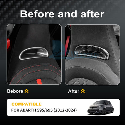 For Abarth 595 695 2012-2024 Car Sports Seat Headrest Frame Cover Carbon Fiber
