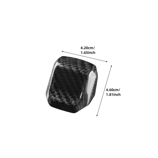 Seat Leon 2020-2026 Auto Black Hard Carbon Fiber Gear Shift Knob Cover Universal - detail view