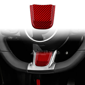 Real Hard Carbon Fibre Steering Wheel Chin Cover Trim For Fiat 500 2020-2023
