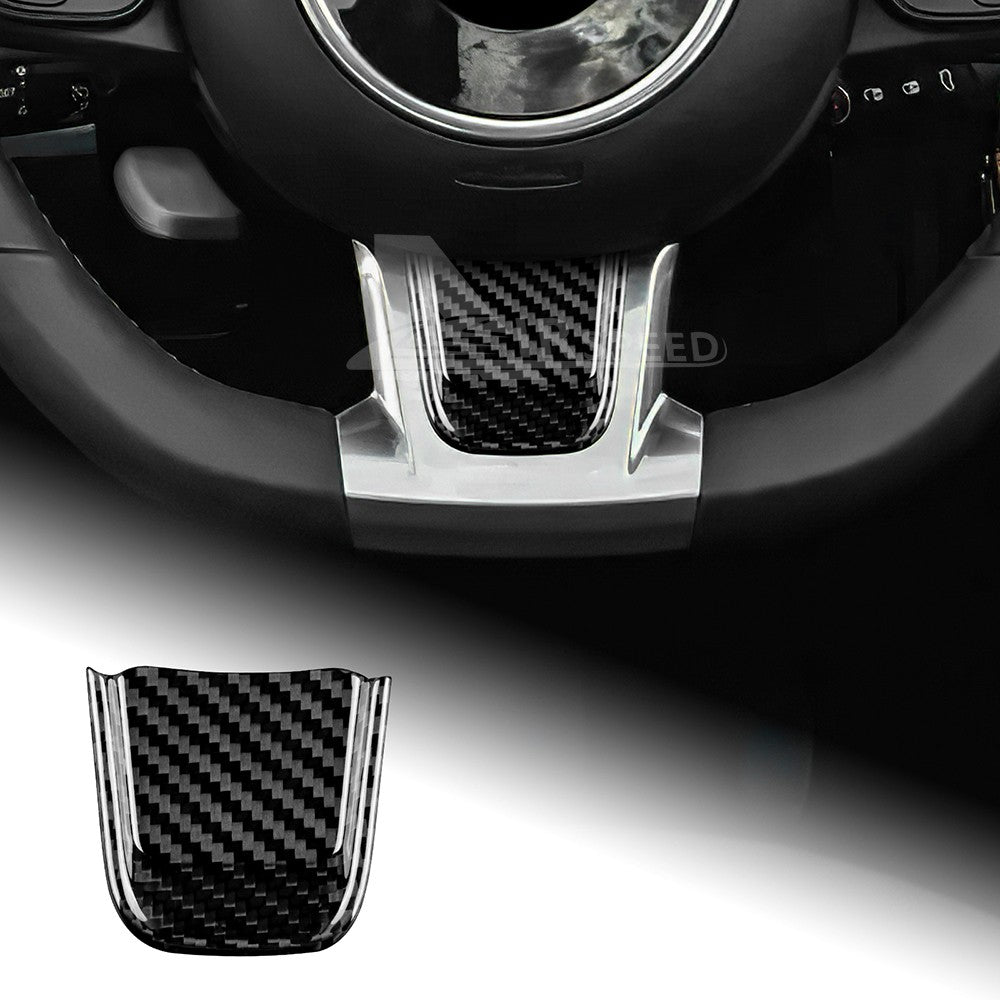Real Hard Carbon Fiber Steering Wheel Chin Cover Sticker For Fiat 500 2020-2023 - product view