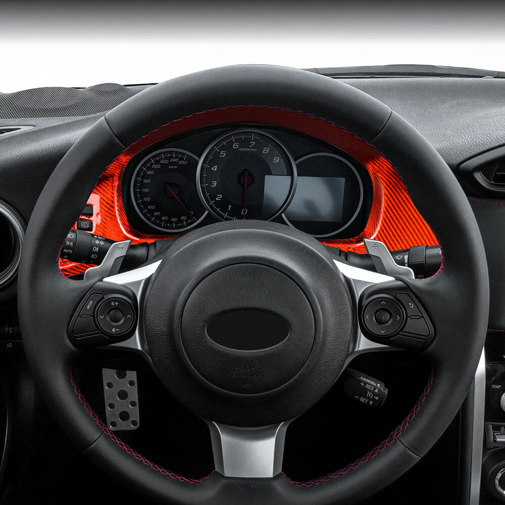 Red Speed Indicator HARD READ Carbon Fiber Cover For Subaru BRZ Toyota 86 12-21 - detail view 5