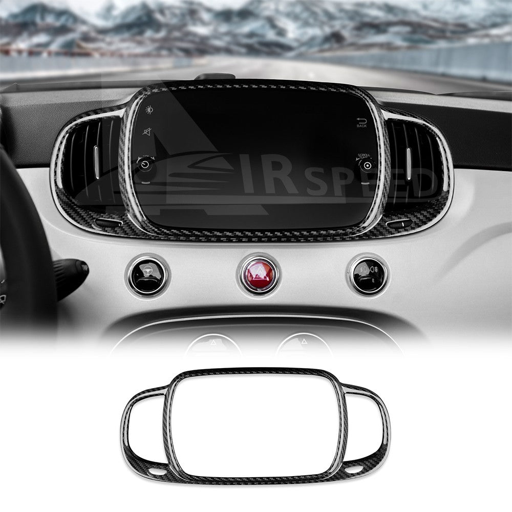 Center Screen Frame Cover For FIAT 500 Abarth 595 695 2016-2024 Carbon Fiber - product view