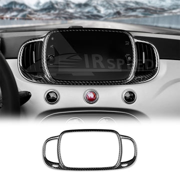 Center Screen Frame Cover For FIAT 500 Abarth 595 695 2016-2024 Carbon Fiber