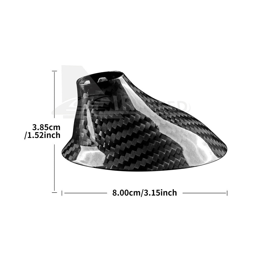 REAL Carbon Fiber Shark Fin Antenna Cover Black For Fiat 500 Abarth 595 12-2023 - detail view