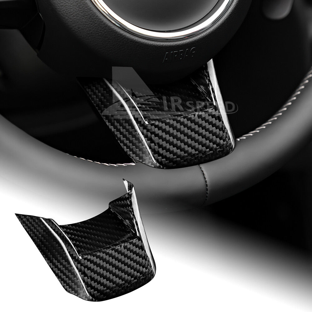 Black Steering Wheel Center REAL HARD Carbon Fiber For Mini F55 F56 F60 22-2023 - product view