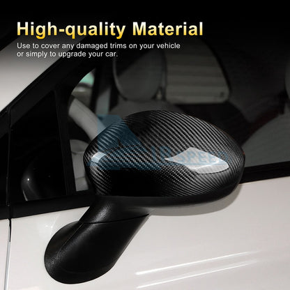 For FIAT 500 2008-2023 Abarth 595 595C 12-23 Carbon Fiber Rear View Mirror Cover - detail view 5