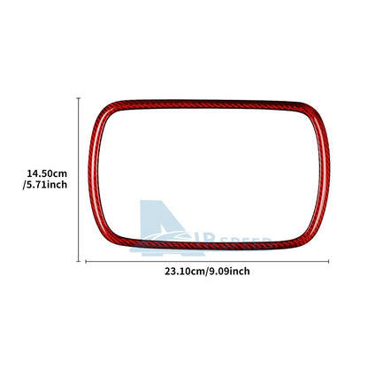For FIAT 500 Abarth 595 2016-2024 Car Navigation Frame Cover Carbon Fiber Red - detail view 3
