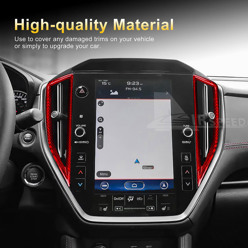 REAL HARD Carbon Fiber Red Center Air Outlet Cover For Subaru WRX STI 2022-2023 - detail view 5