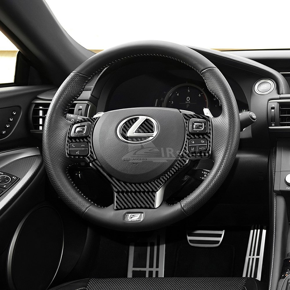 For Lexus RC300 350 200T 2015-2022 Car Steering Wheel Button Panel Sticker Black（U.S. Stock）