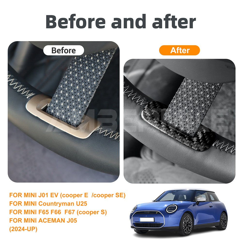 For Mini J01 J05 U25 F65 F66 24-25 Real Carbon Fiber Steering Wheel Chin Cover - detail view 4