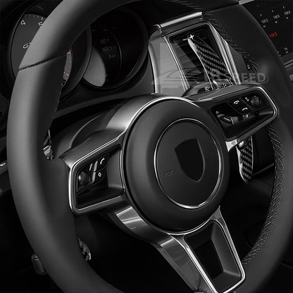 Hard Carbon Wheel Shifter Extension Sport Refit For Porsche Cayenne 2011-2019 - detail view 4