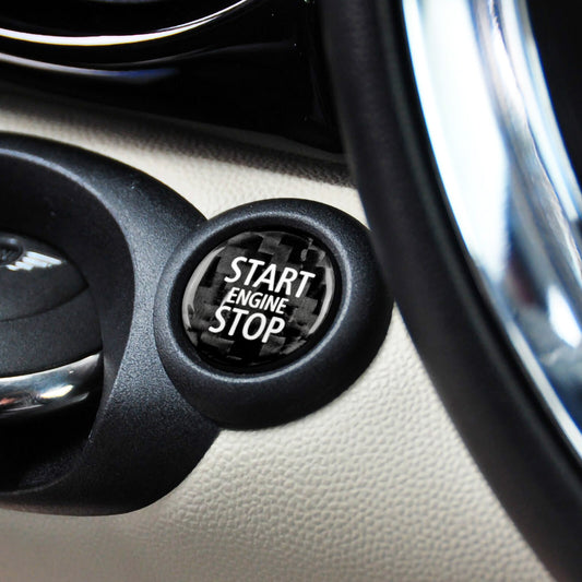For BMW Mini R55 R56 R57 R58 07-15 Real Carbon Fiber Start Button Cover Sticker - product view