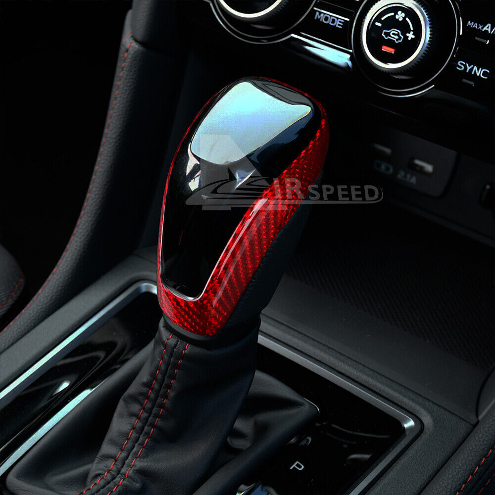 Real Carbon Fiber Gear Shift Knob Cover Trim for Subaru Forester Impreza Outback - detail view 5
