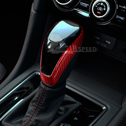 Real Carbon Fiber Gear Shift Knob Cover Trim for Subaru Forester Impreza Outback - detail view 5