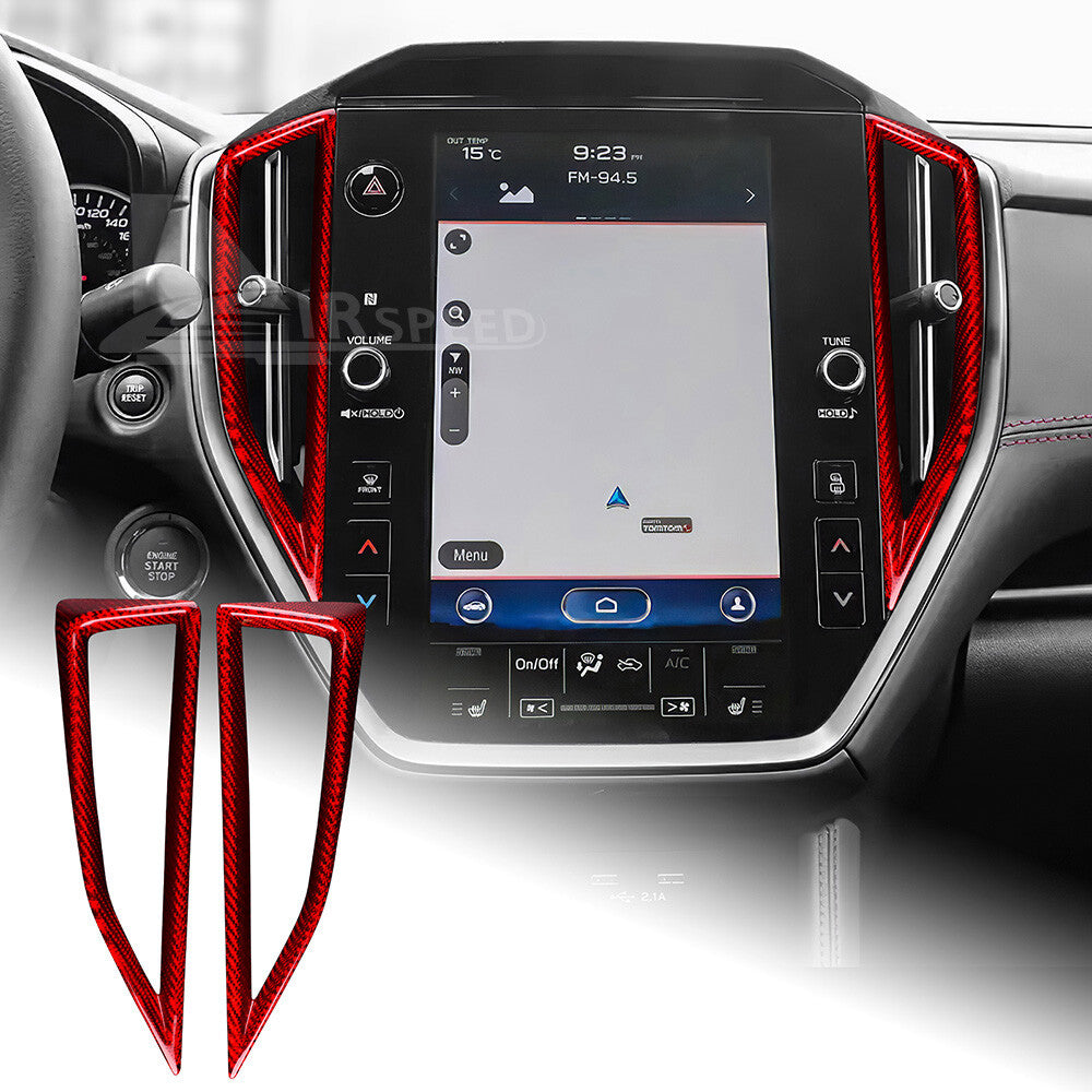 REAL HARD Carbon Fiber Red Center Air Outlet Cover For Subaru WRX STI 2022-2023 - product view