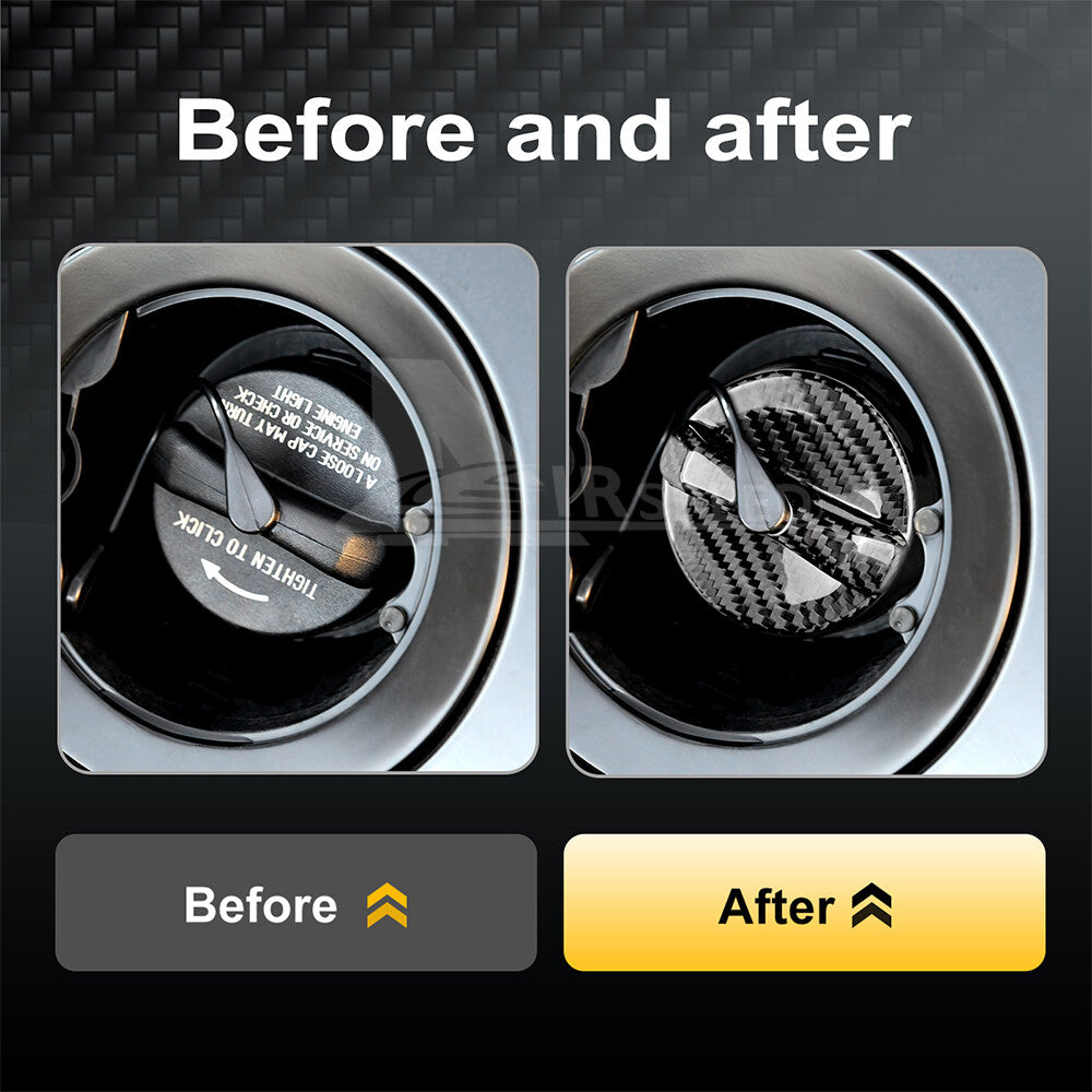 REAL Carbon Fiber Fuel Gas Tank Filler Cap Cover For Dodge Dart Durango Caliber - detail view