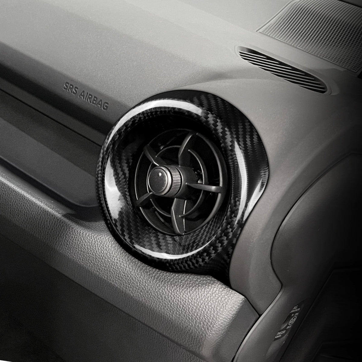 Black Carbon Fiber Passenger Side Air Outlet Cover for Toyota GR Yaris 2025-2026 - detail view 7