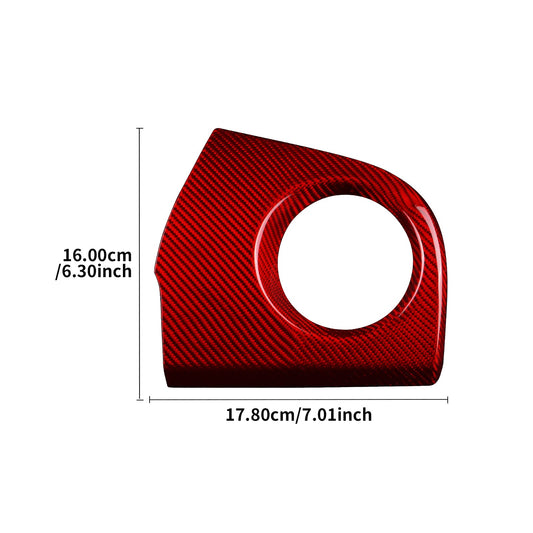 RED CarbonFiber Driver Side Air Outlet Cover for Fiat 500 08-23 Abarth 595 12-23 - detail view