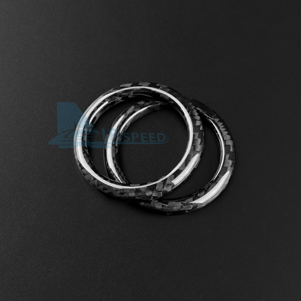 For Fiat 500 Abarth 595 2016-23 Real Hard Carbon Fiber Window Lift Switch Ring - detail view 9
