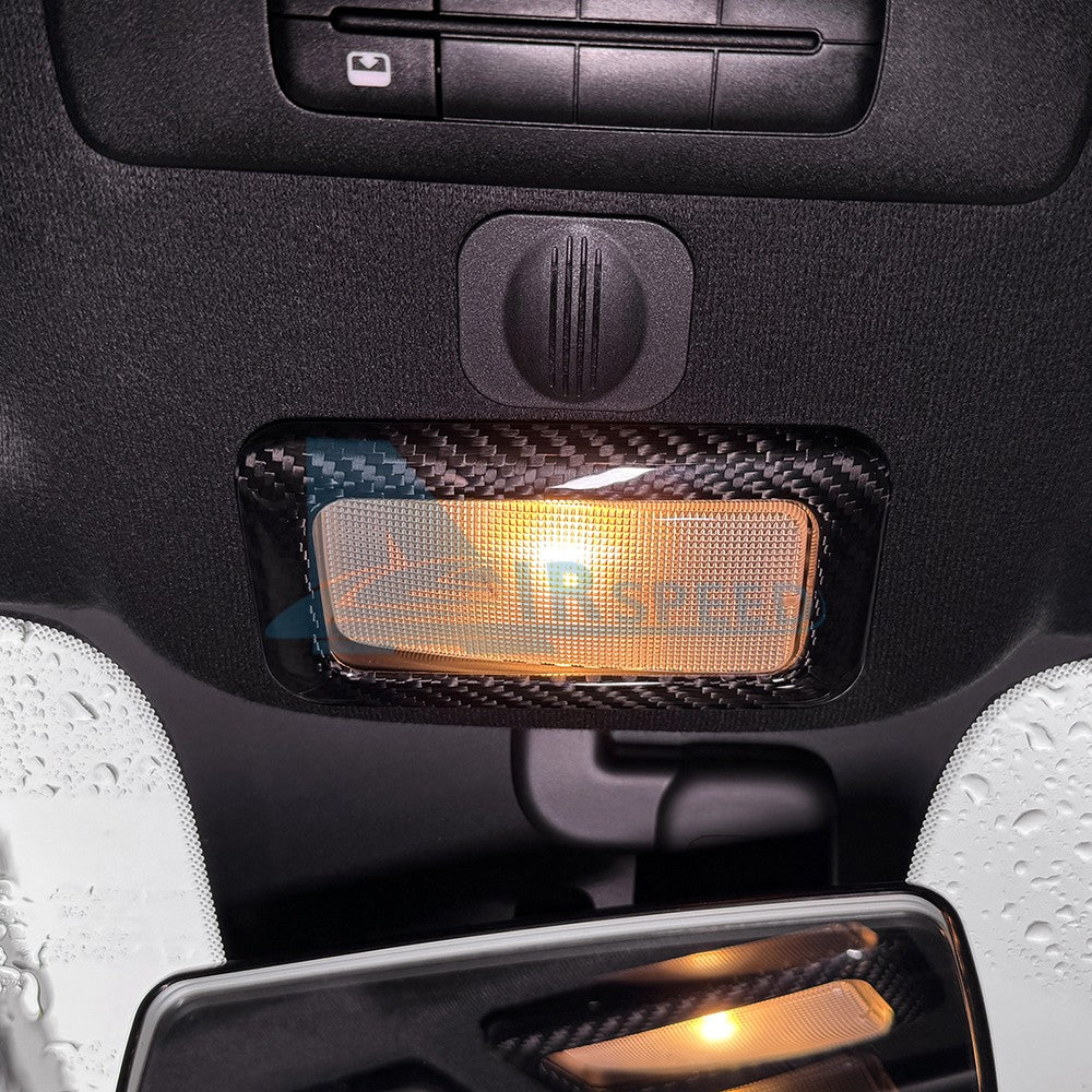 Carbon Fiber Reading Light Frame Cover Fit For Fiat 500 Abarth 595 695 2016-2024 - detail view 8