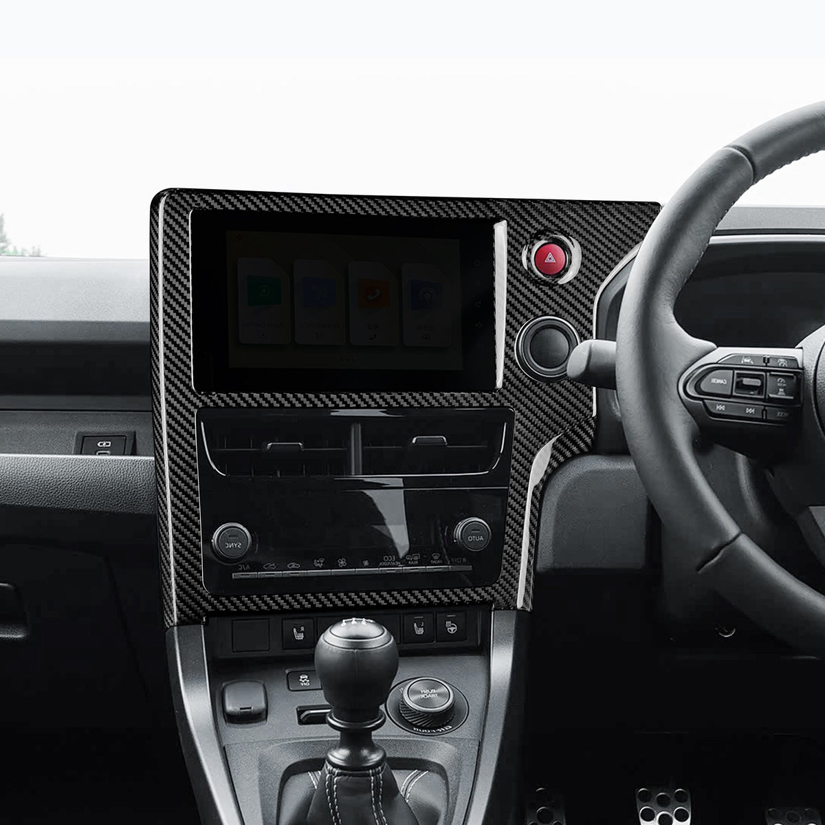 Center Navigation Screen Frame Cover Carbon FIber For Toyota GR Yaris 2025-2026 - detail view 8
