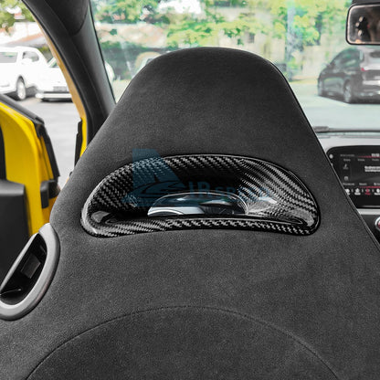 For Abarth 595 695 2012-2024 Car Sports Seat Headrest Frame Cover Carbon Fiber