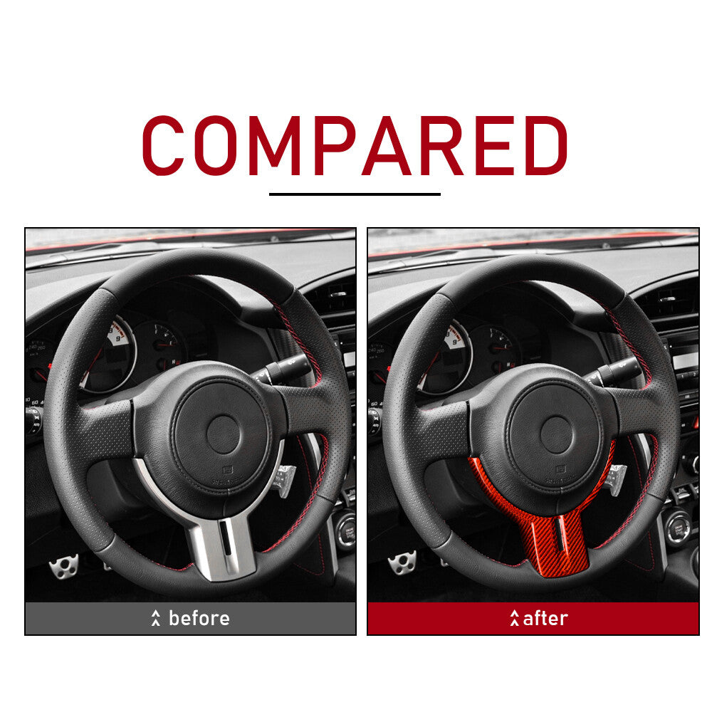 REAL HARD Steering Wheel Panel Cover Carbon Fiber For Subaru BRZ GR86 2013-2020 - detail view
