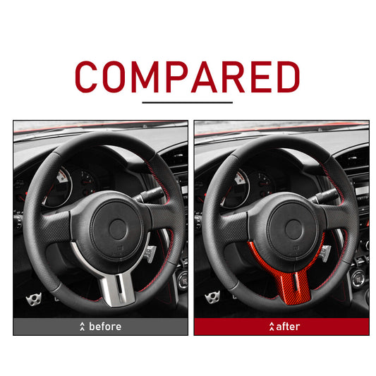 REAL HARD Steering Wheel Panel Cover Carbon Fiber For Subaru BRZ GR86 2013-2020 - detail view