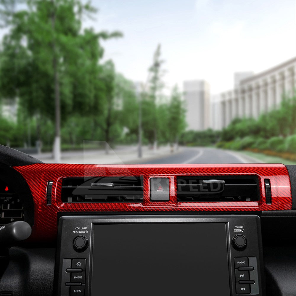 RED HARD Carbon Fiber Center Air Vent Outlet Cover For Toyota GR86 BRZ 2021-2025 - detail view 6