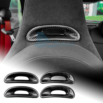 For Abarth 595 695 2012-2024 Car Sports Seat Headrest Frame Cover Carbon Fiber