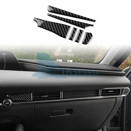 For Mazda 3 Axela 2019-2025 Carbon Fiber Center Console Stickers Decorative Trim