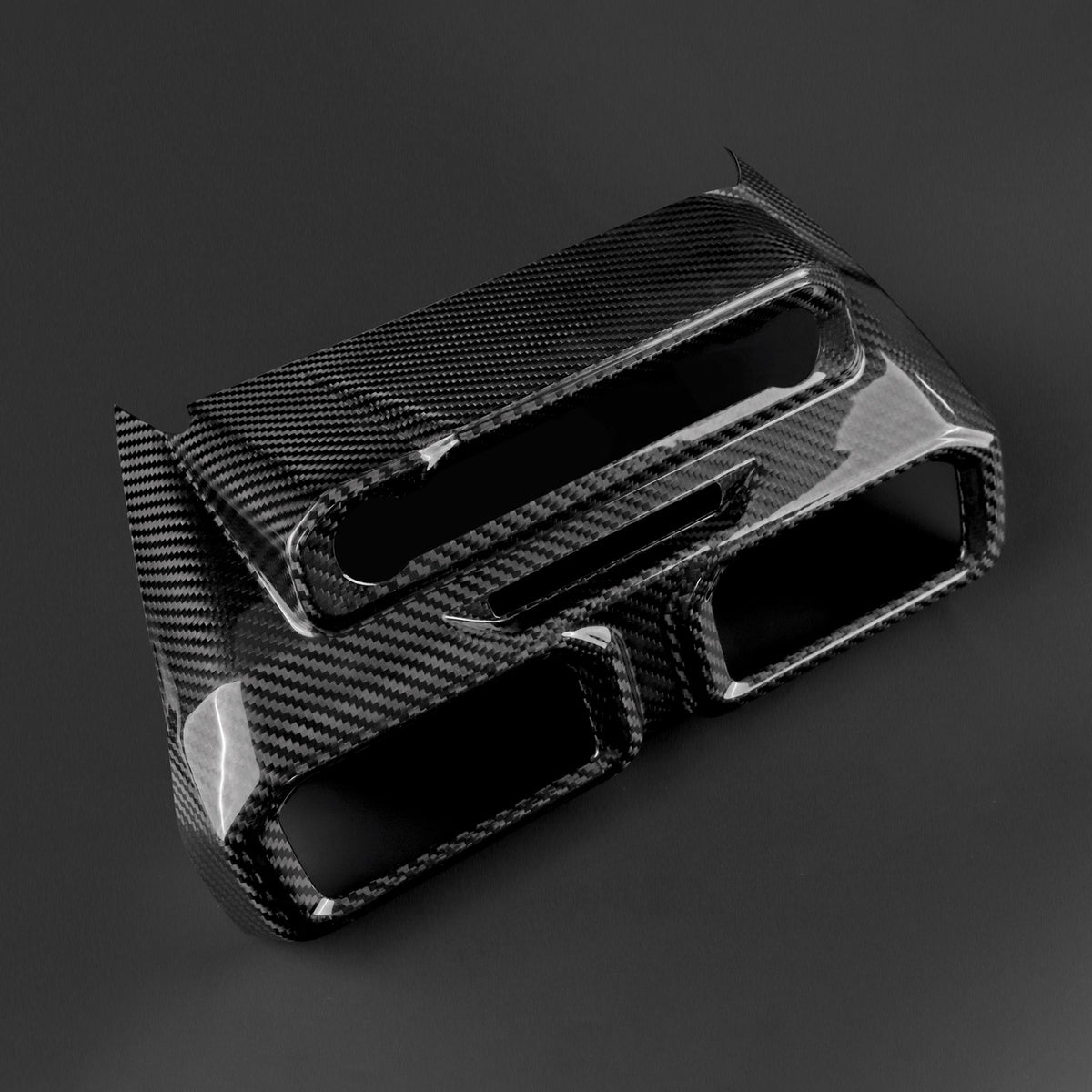 HARD Carbon Fiber Car Center Console Frame Cover Trim for Ford Mustang 2024-2027 - detail view 9