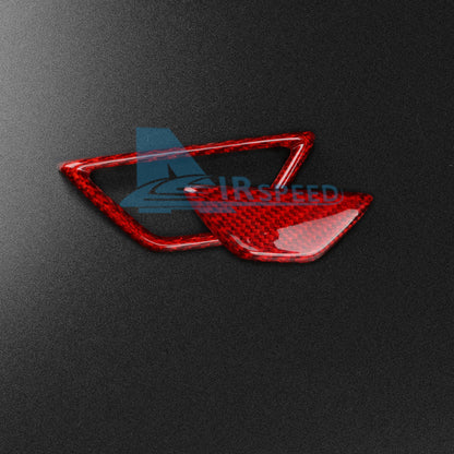 For Corvette C8 2020-2024 REAL HARD Carbon Fiber Armrest Box Button Cover RED