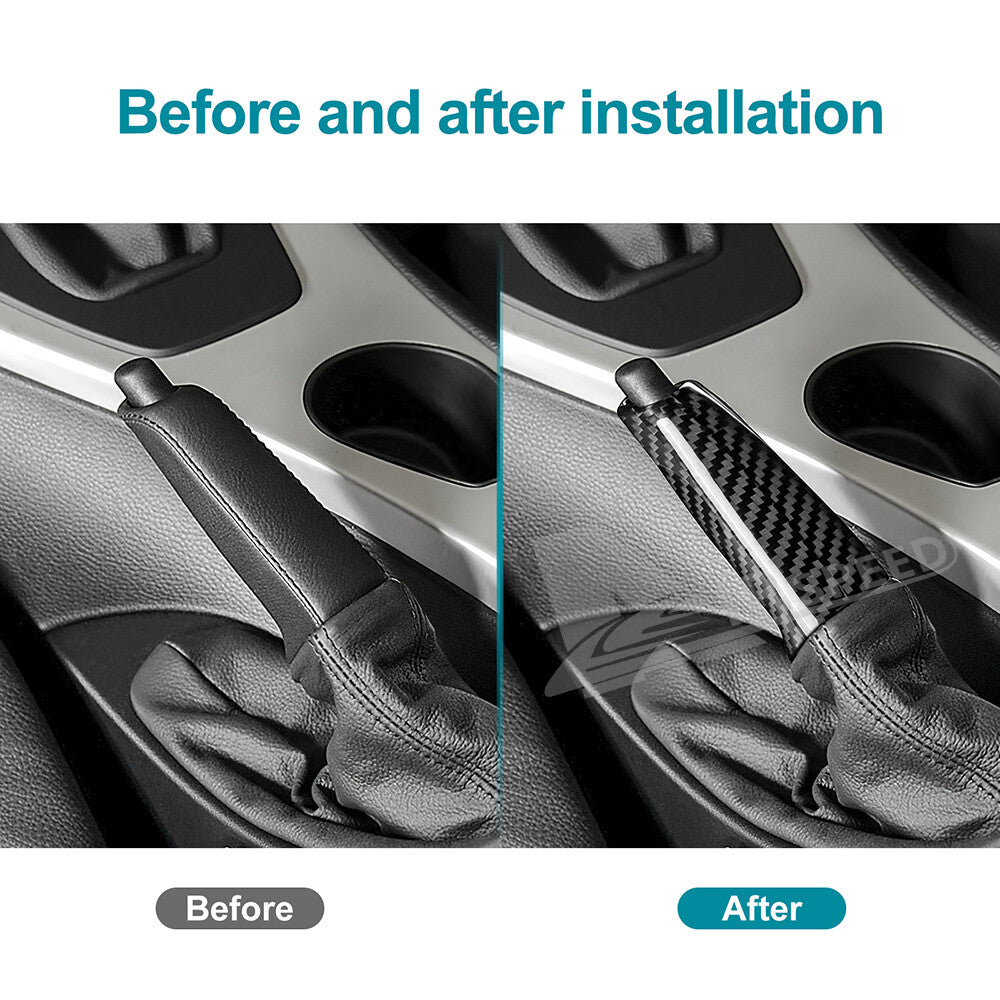 For BMW E60 E61 E63 E64 E84 Handbrake Grip Grip Handle Cover REAL Carbon Fiber - detail view 3
