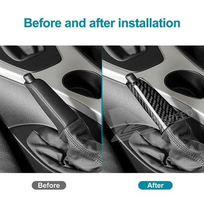 For BMW E60 E61 E63 E64 E84 Handbrake Grip Grip Handle Cover REAL Carbon Fiber - detail view 3