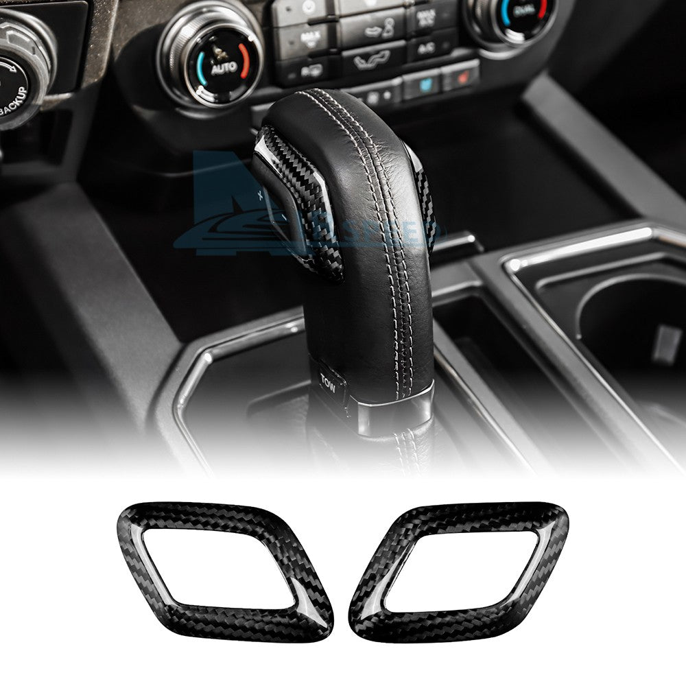Center Gear Shift Head Cover BLACK HARD Carbon Fiber for Ford F-150 2015-2020 - product view