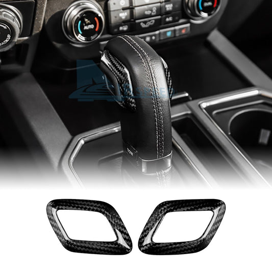 Center Gear Shift Head Cover BLACK HARD Carbon Fiber for Ford F-150 2015-2020 - product view