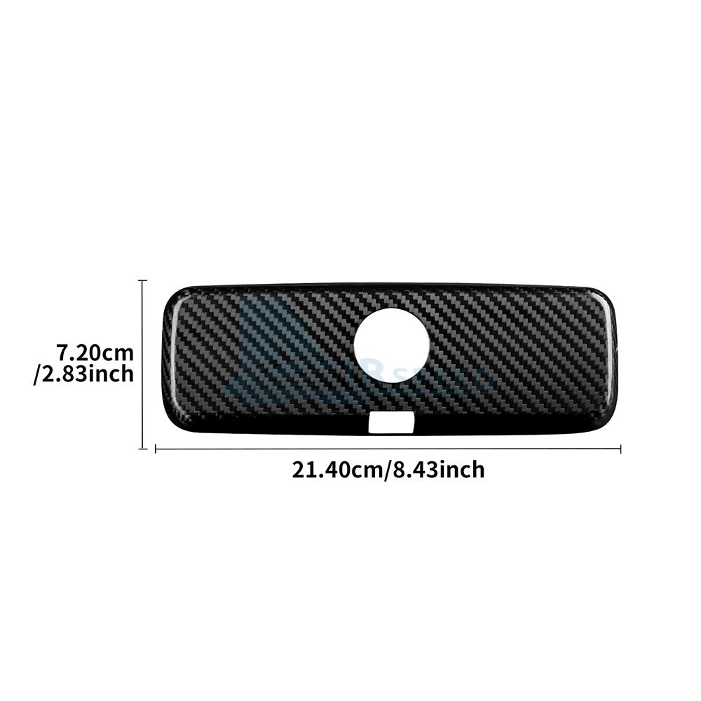 Interior Rear View Mirror Cover Carbon Fiber for Fiat 500 Abarth 595/695 2017-23 - detail view