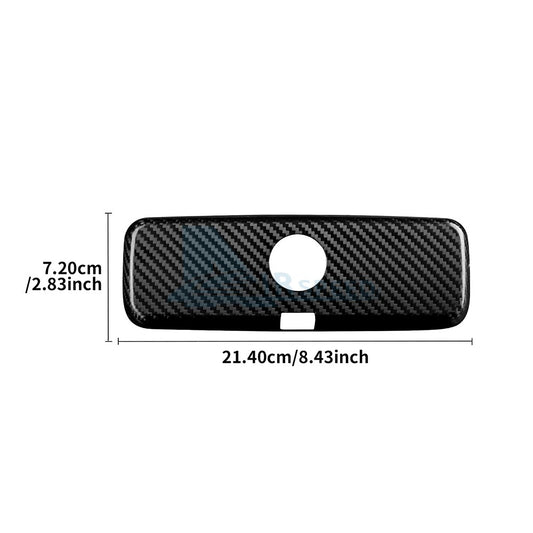 Interior Rear View Mirror Cover Carbon Fiber for Fiat 500 Abarth 595/695 2017-23 - detail view