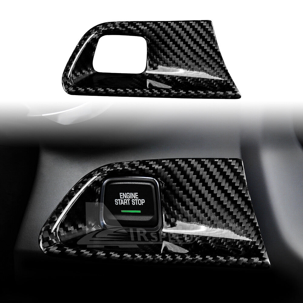 Start Stop Engine Button Frame Cover REAL HARD Carbon Fiber For Camaro 2016-2024 - product view