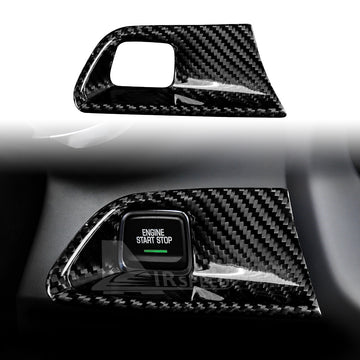 Start Stop Engine Button Frame Cover REAL HARD Carbon Fiber For Camaro 2016-2024