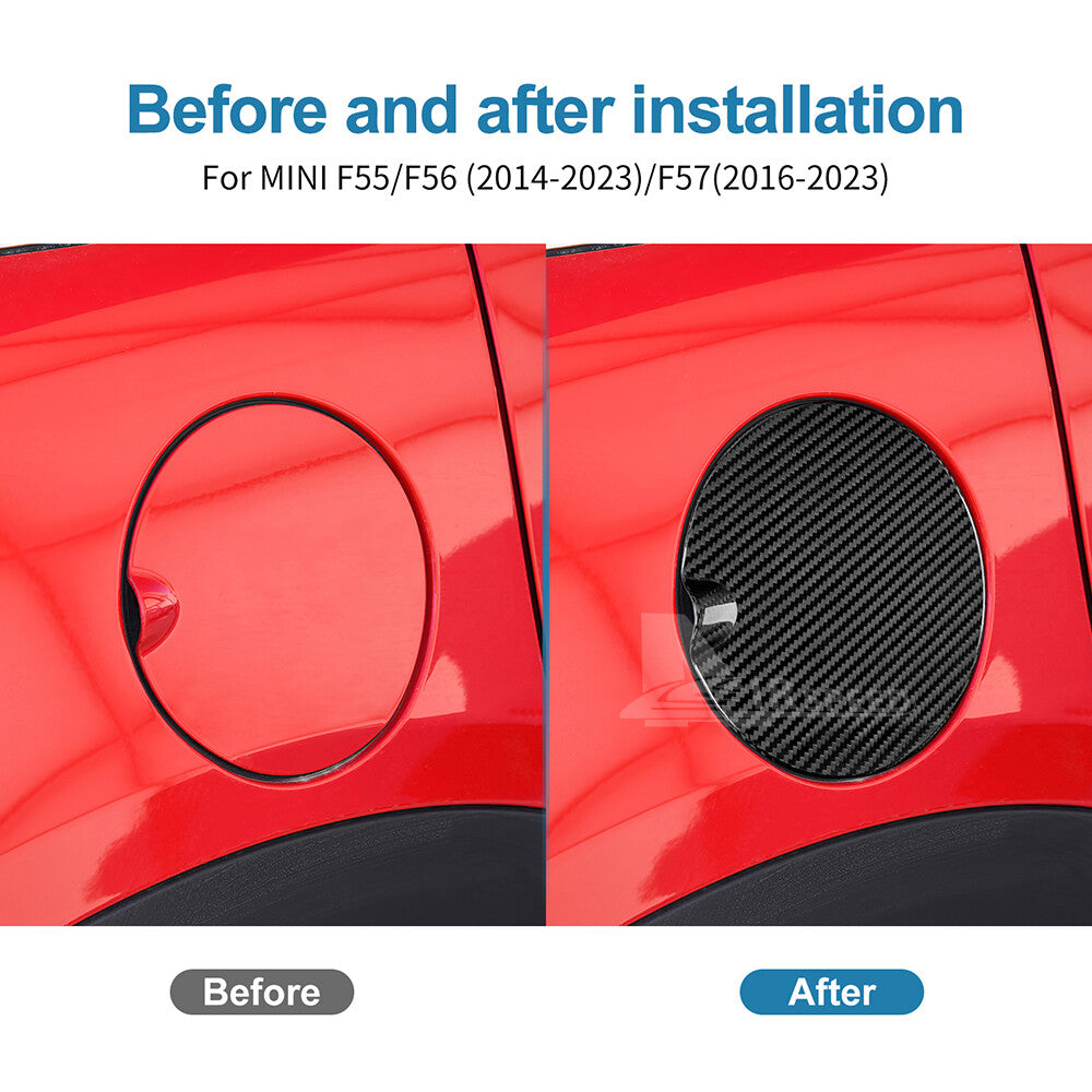 For MINI F55 F56 F57 2016-2023 Fuel Gas Tank Filler Cap Cover REAL Carbon Fiber - detail view 3