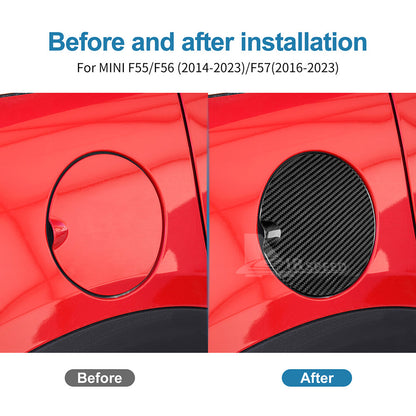 For MINI F55 F56 F57 2016-2023 Fuel Gas Tank Filler Cap Cover REAL Carbon Fiber - detail view 3