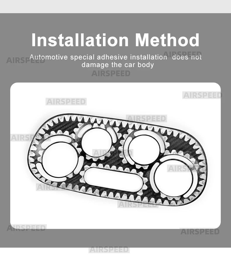 AC Climate Knob Upper Red Dry Carbon Fiat 500 Abarth 595 08-24 Trim - detail view 17