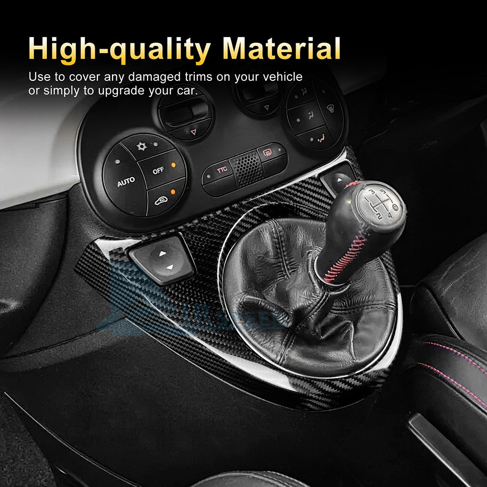 For Fiat 500 08-15 Abarth 595 695 12-15 Car Gear Shift Frame Cover Carbon Fiber - detail view 5