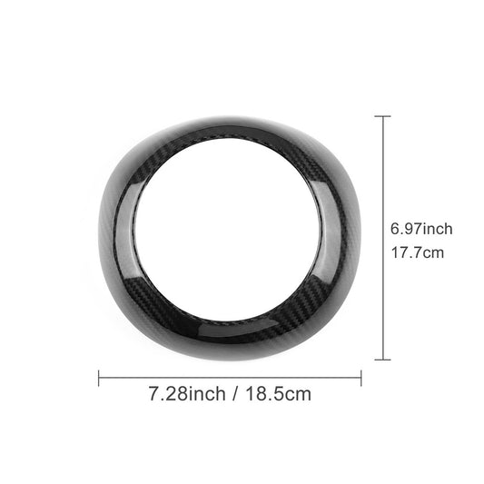 For FIAT 500 500C Abarth 595 2016-2024 Steering Wheel Center Cover Carbon Fiber - detail view
