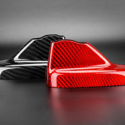 For Mini Cooper F54 F60 Red Hard Carbon Fiber Roof Antenna Shark Fin Cover Cap - detail view 9
