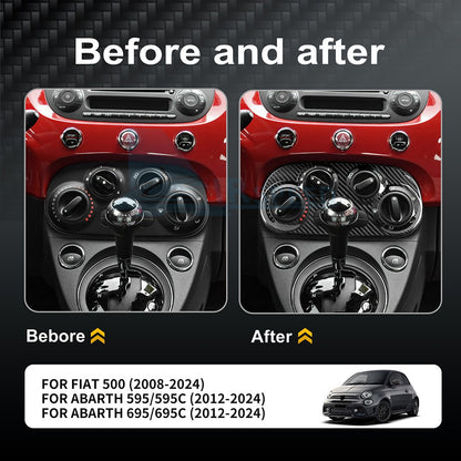 For FIAT 500 08-24 Abarth 595 695 12-24 Car Center AC Frame Cover Carbon Fiber - detail view 3