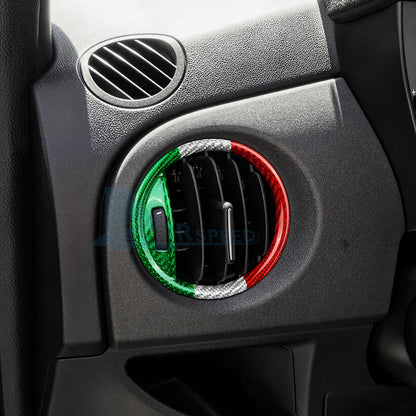 Center Side Air Outlet Sticker For Fiat 500 Abarth 595 695 2016-24 Carbon Fiber - detail view 8